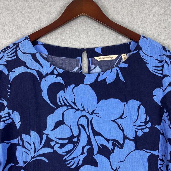 Soft Surroundings Into The Blues Oceo Gauze Tunic Size XL - Picture 2 of 10
